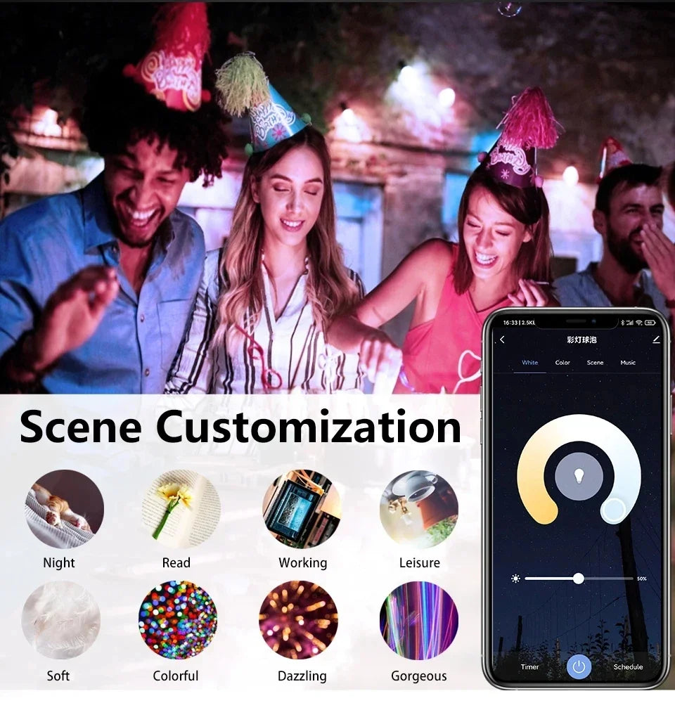 E27 E26 Tuya Smart Bulb AC 85-265V Wifi Bluetooth Zigbee Led Light RGB Lamp Spotlight Ampoules Remote Group Control Smart Life