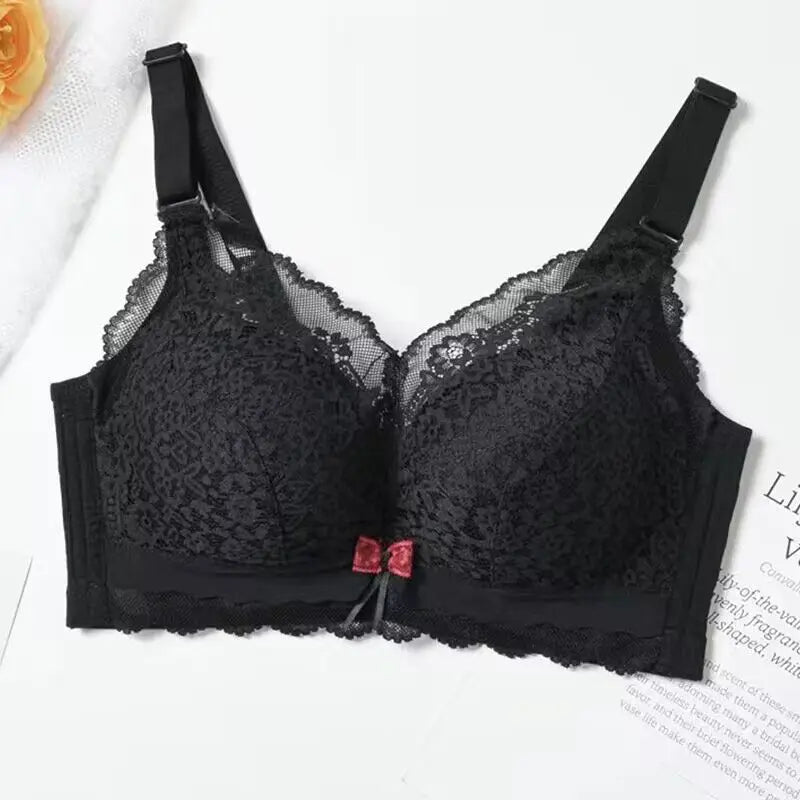 Push Up Bra for Women Sexy Floral Lace Bralette Wireless Soft Seamless Brassiere Cotton Comfortable Gathered Female Lingerie