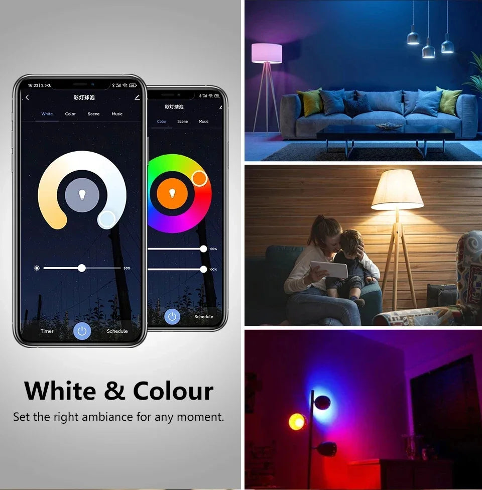 E27 E26 Tuya Smart Bulb AC 85-265V Wifi Bluetooth Zigbee Led Light RGB Lamp Spotlight Ampoules Remote Group Control Smart Life