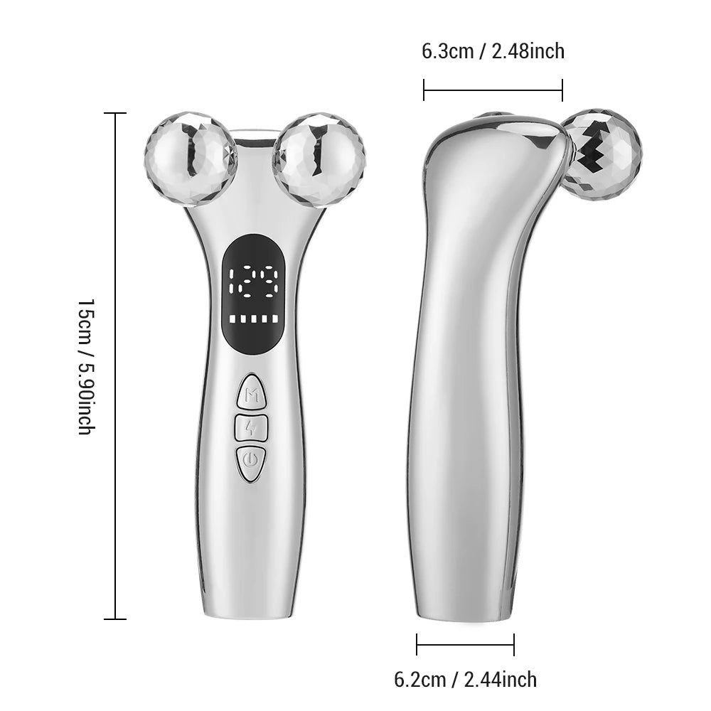 Electric Facial Micro-current Beauty Instrument LED Display Face Lift Roller Massager Skin Tighten Massage Beauty Devices