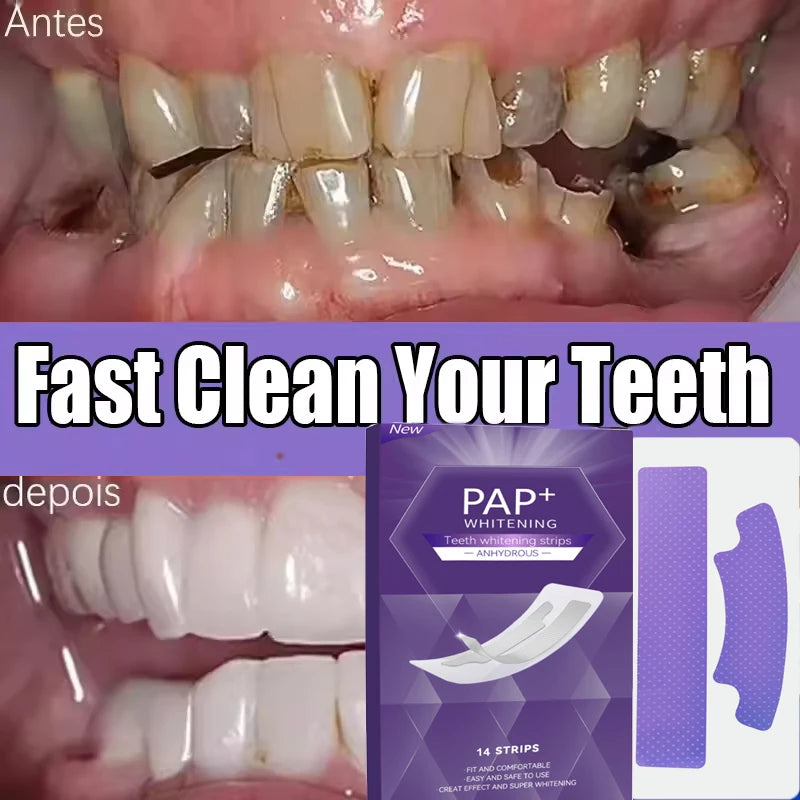 Purple Teeth Whitening Strips Remove Plaque Stains Cleaning Oral Hygiene Bleaching Dental Tools Fresh Breath Brighten Tooth Care