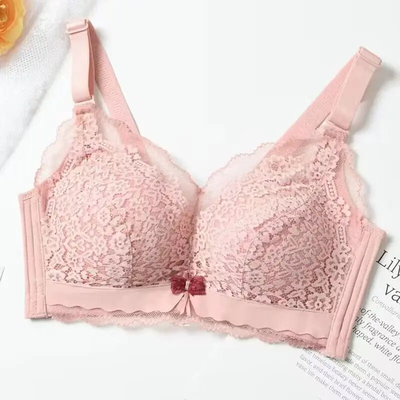 Push Up Bra for Women Sexy Floral Lace Bralette Wireless Soft Seamless Brassiere Cotton Comfortable Gathered Female Lingerie